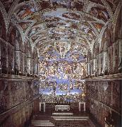 Michelangelo Buonarroti Sixtijnse chapel with the ceiling painting oil on canvas